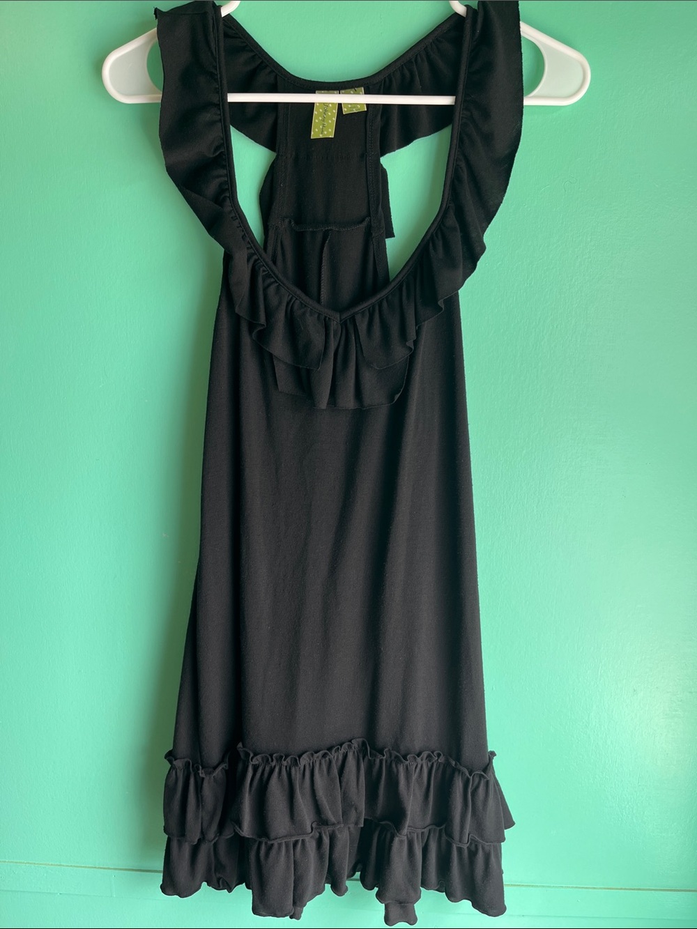 Johnny Martin Black Ruffle Hem Sleeveless Casual Dress
